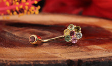 Bauch Piercing FLOWERS  Multiturmalin