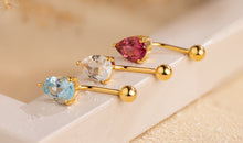 Bauch Piercing DROPS mit weissem Topas