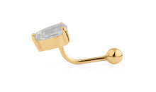 Bauch Piercing DROPS mit weissem Topas