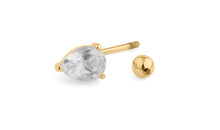 Bauch Piercing DROPS mit weissem Topas