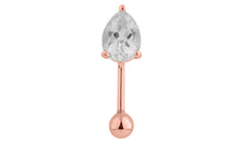 Bauch Piercing DROPS mit weissem Topas