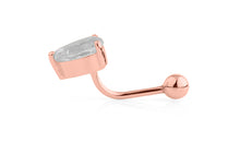 Bauch Piercing DROPS mit weissem Topas