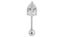 Bauch Piercing DROPS mit weissem Topas