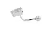 Bauch Piercing DROPS mit weissem Topas