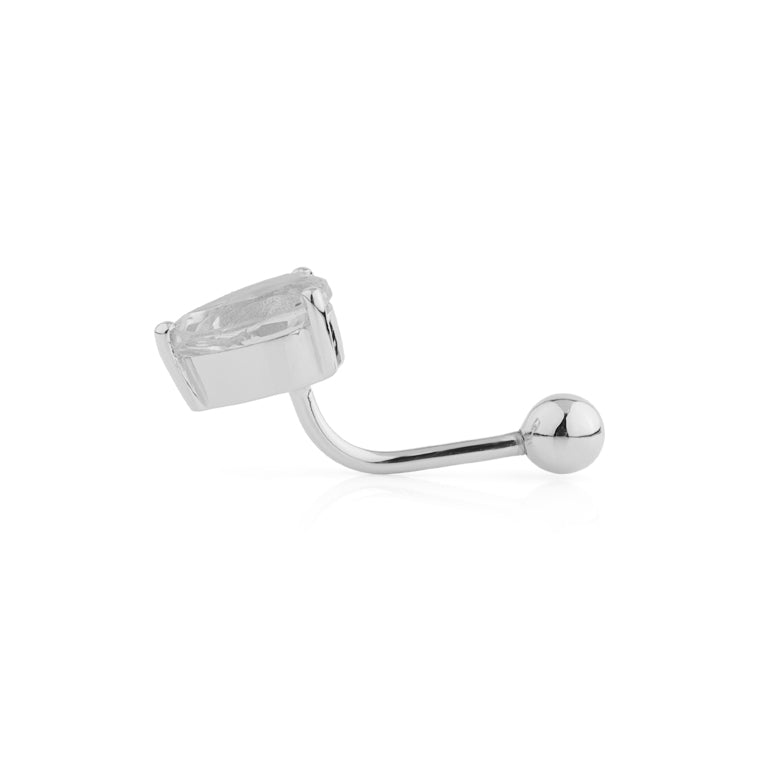 Bauch Piercing DROPS mit weissem Topas