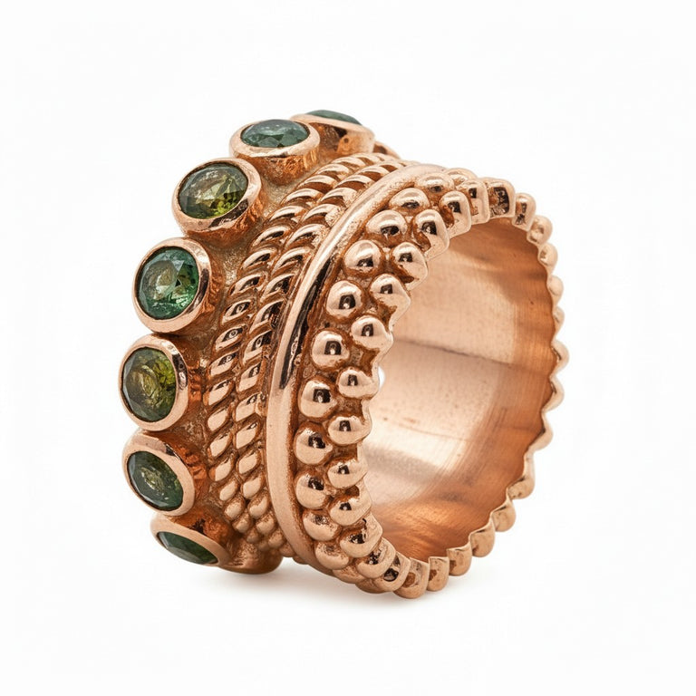 SCHARLOTTE Memory-Ring mit grünem Turmalin | Sterling Silber | By Olga Ribler