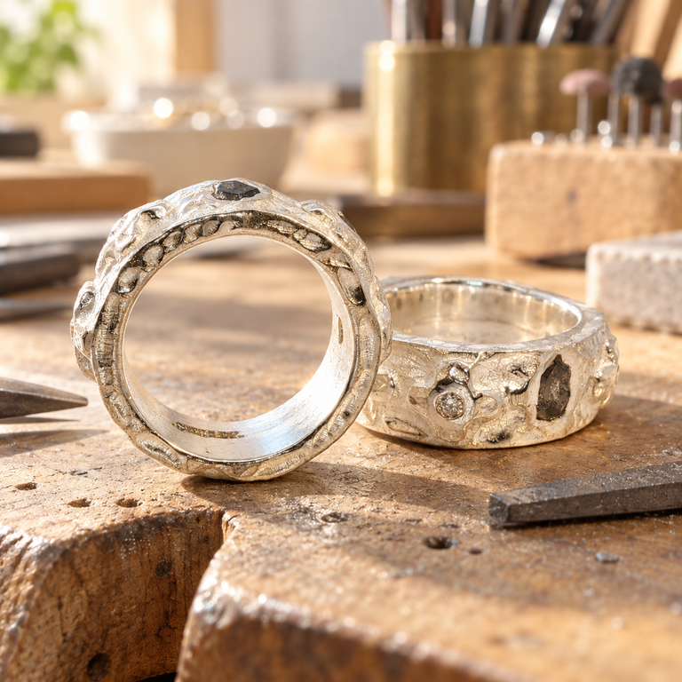 Unikat Ring mit Salt & Pepper Diamond | By Olga Ribler