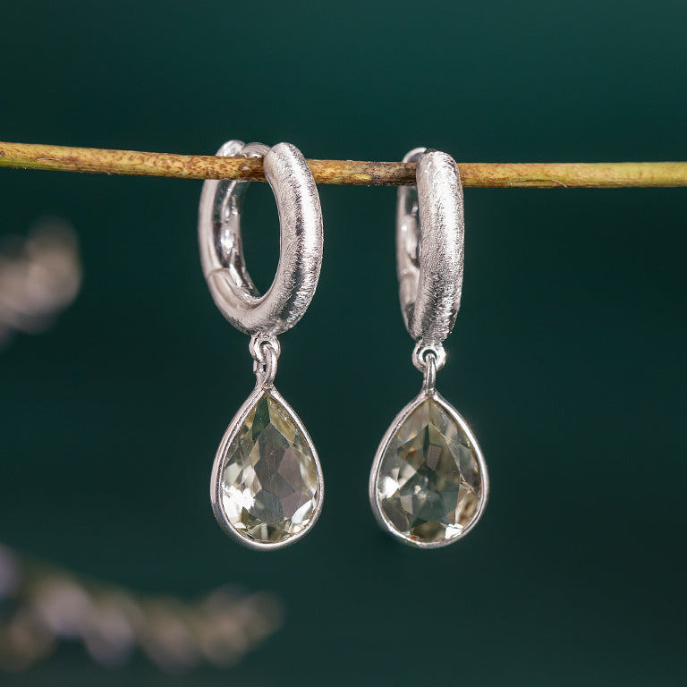 Creole KAYLA 3X14 mm grüner Amethyst