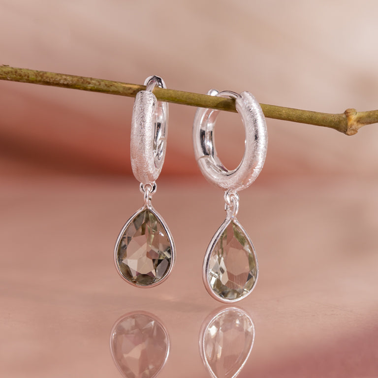 Creole KAYLA 3X14 mm grüner Amethyst