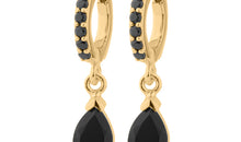 Creolen HELVI in 10 mm mit Onyx und Spinel