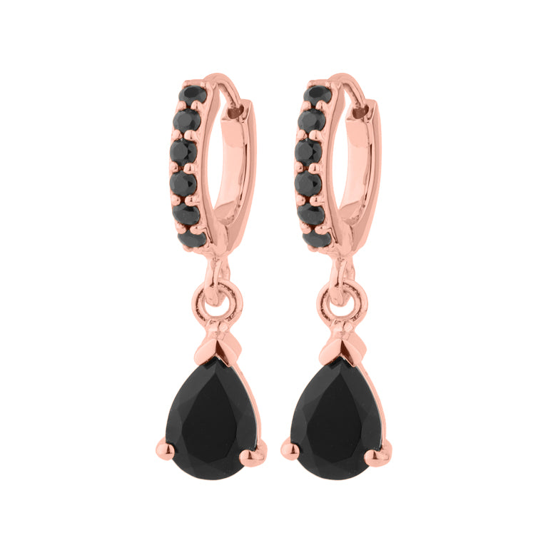 Creolen HELVI in 10 mm mit Onyx und Spinel