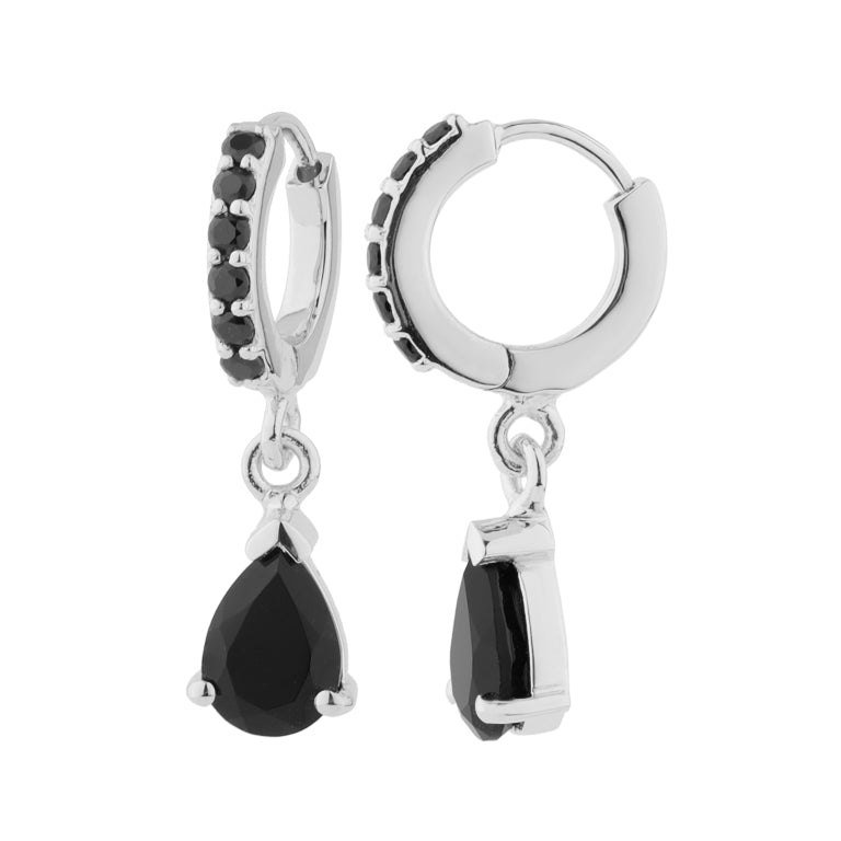 Creolen HELVI in 10 mm mit Onyx und Spinel