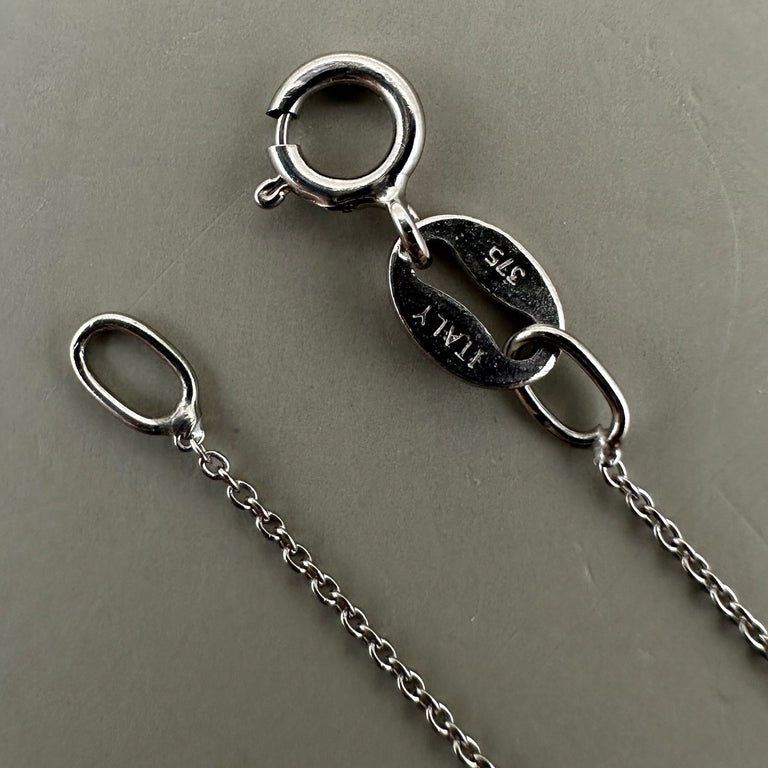 Feine Halskette 9K Weissgold 0.9 mm