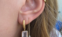 Creole KAYLA 3X14 mm mit Rosenquarz