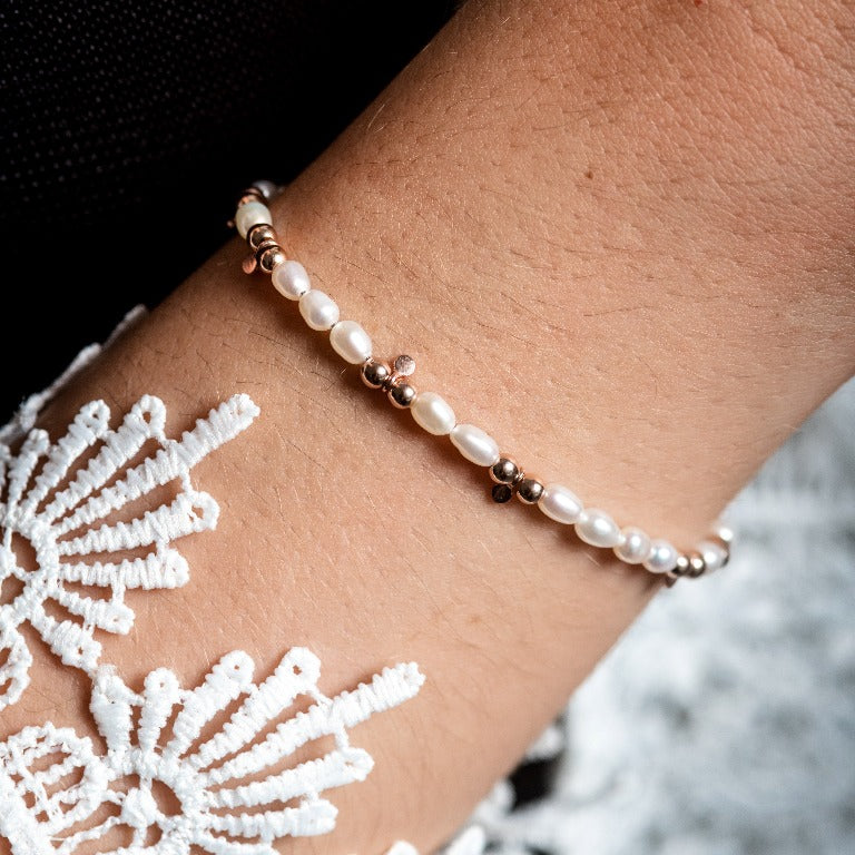 Armband AMELIA Perlen Silber