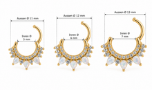 Piercing DHELIA 18 Karat Gold Mondstein 3 Grössen