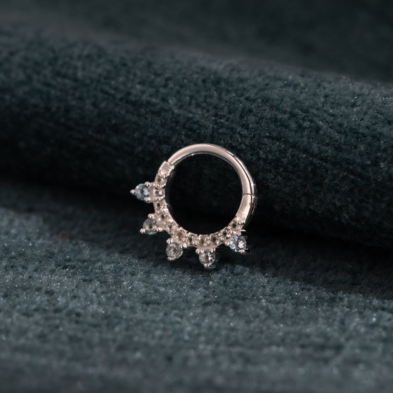 Clicker Dhelia mit Diamant und Blau Topas
