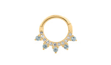 Clicker Dhelia mit Diamant und Blau Topas