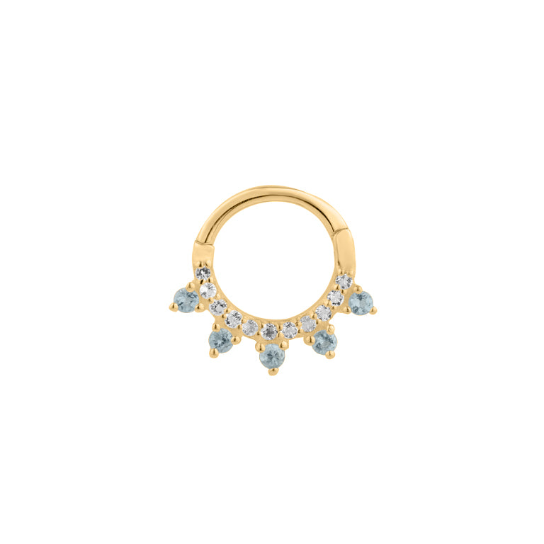 Clicker Dhelia mit Diamant und Blau Topas