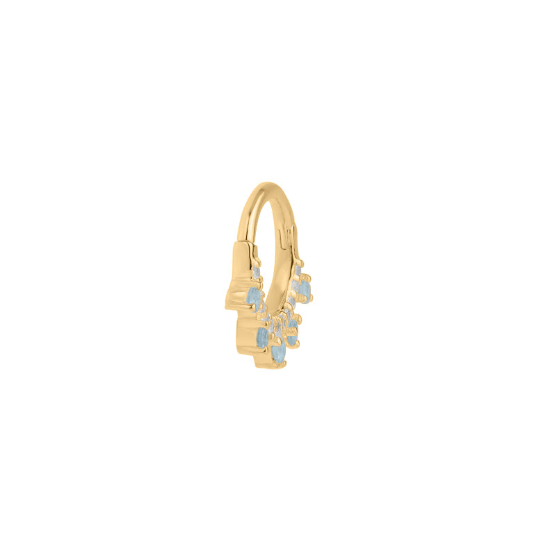 Clicker Dhelia mit Diamant und Blau Topas