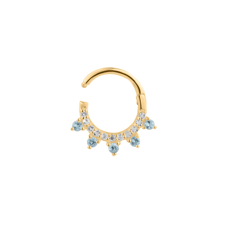 Clicker Dhelia mit Diamant und Blau Topas
