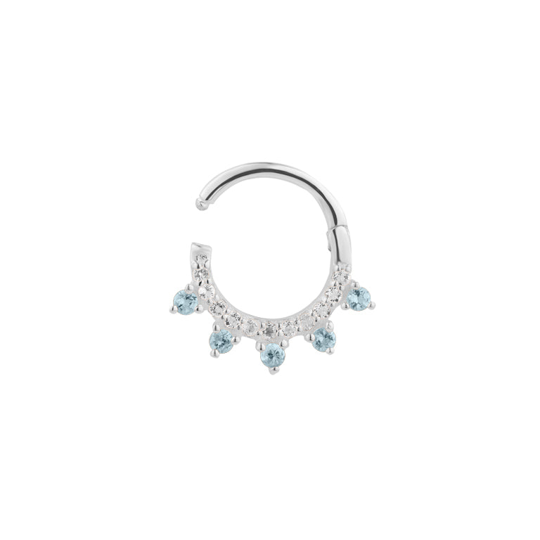 Clicker Dhelia mit Diamant und Blau Topas