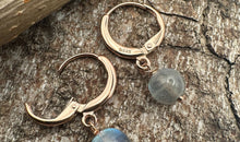 Sterling Silber rosevergoldet Creolen 14 mm mit Labradotit
