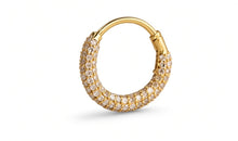 ADELINA Piercing 6X10 mm 18K Gold mit rohen Diamanten