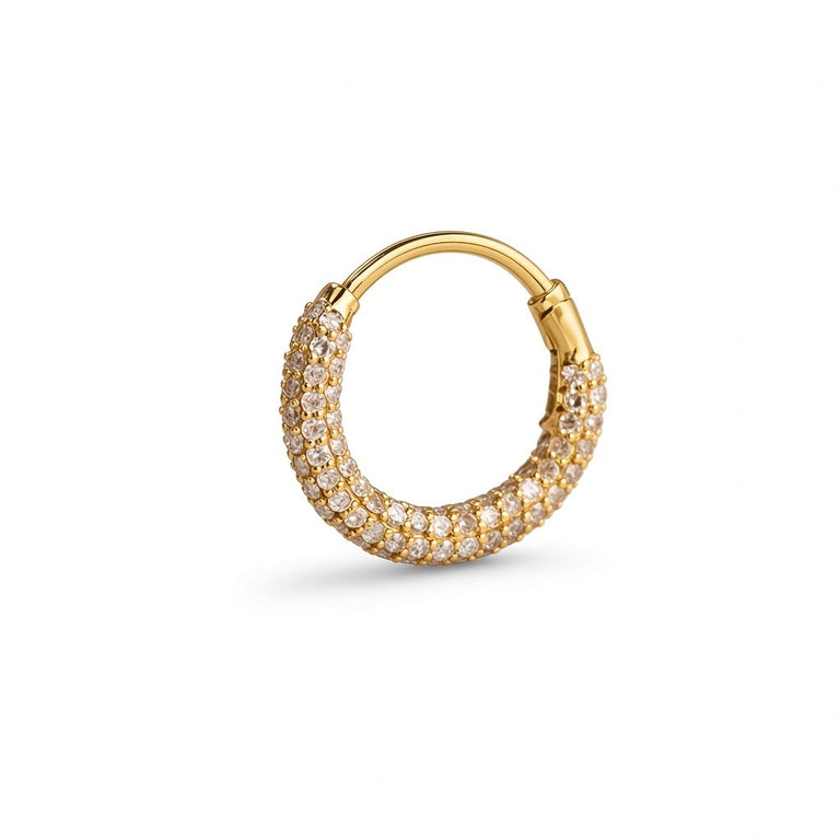 ADELINA Piercing 6X10 mm 18K Gold mit rohen Diamanten