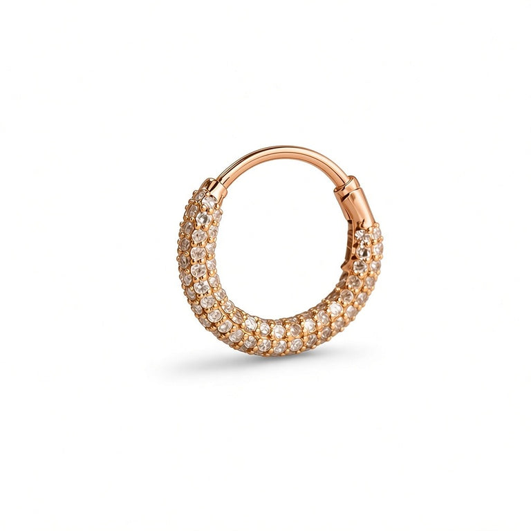 ADELINA Piercing 6X10 mm 18K Gold mit rohen Diamanten