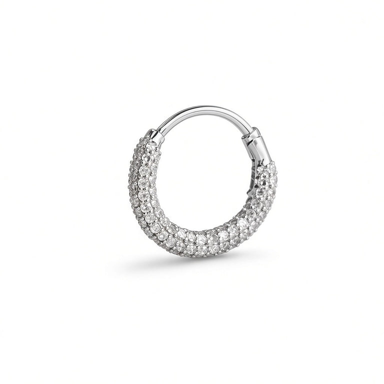 ADELINA Piercing 6X10 mm 18K Gold mit rohen Diamanten