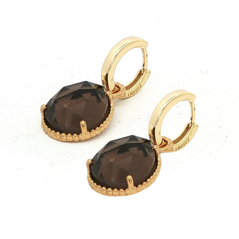 Creolen CIRONA mit Rauchquarz-Charm