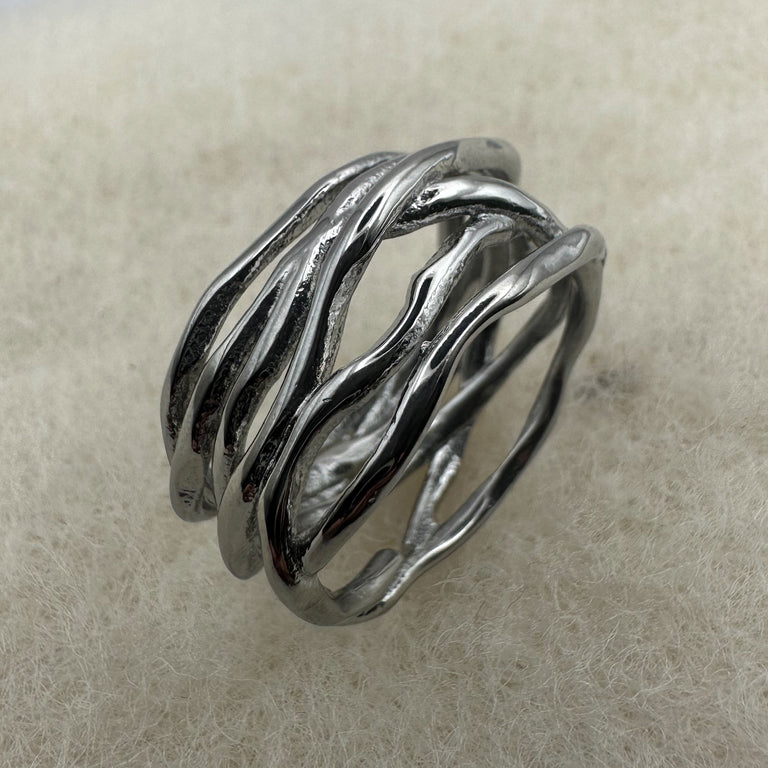 Statement Edelstahl 13 mm breiter Ring