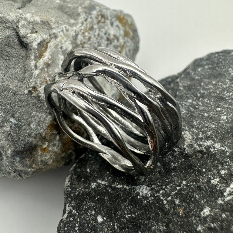 Statement Edelstahl 13 mm breiter Ring