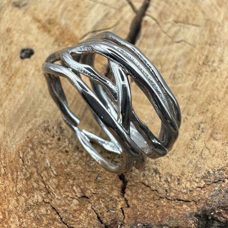 Statement Edelstahl 13 mm breiter Ring