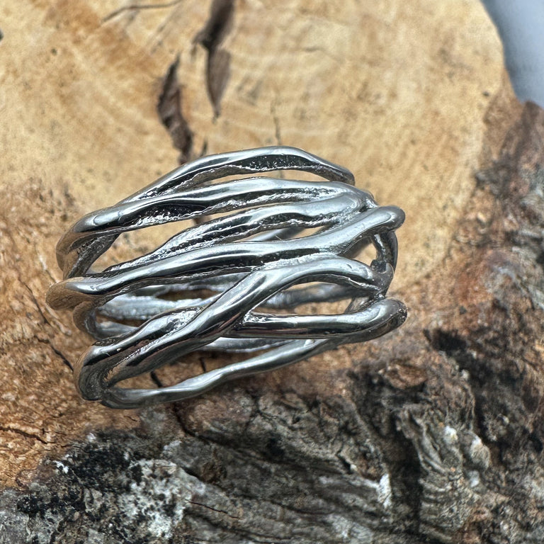 Statement Edelstahl 13 mm breiter Ring
