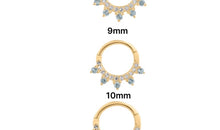 Clicker Dhelia mit Diamant und Blau Topas