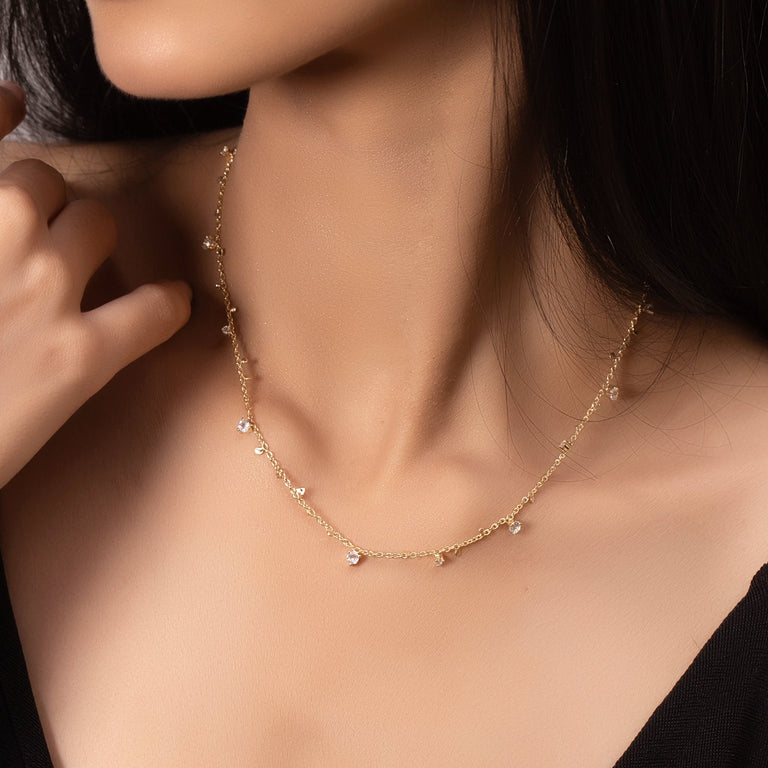 Halskette DOREEN mit Topas 18k Gold