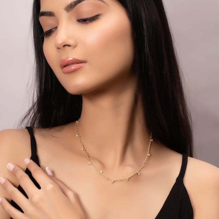 Halskette DOREEN mit Topas 18k Gold