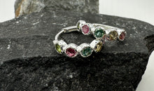 Sterling Silber 18 mm Creolen mit Turmalin
