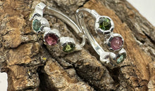 Sterling Silber 18 mm Creolen mit Turmalin