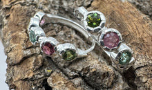 Sterling Silber 18 mm Creolen mit Turmalin