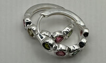 Sterling Silber 18 mm Creolen mit Turmalin