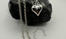 45 cm Kette Sterling Silber mit Herz Anhänger 16 mm
