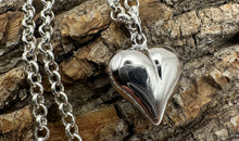 45 cm Kette Sterling Silber mit Herz Anhänger 16 mm