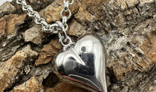 45 cm Kette Sterling Silber mit Herz Anhänger 16 mm