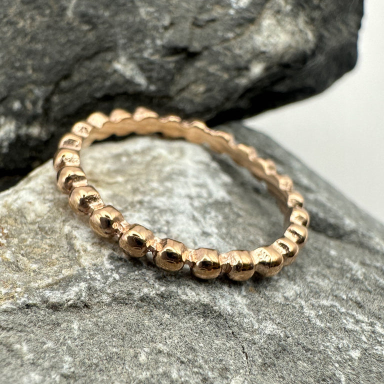 Edelstahl Ring 2 mm BUBBLE rosevergoldet