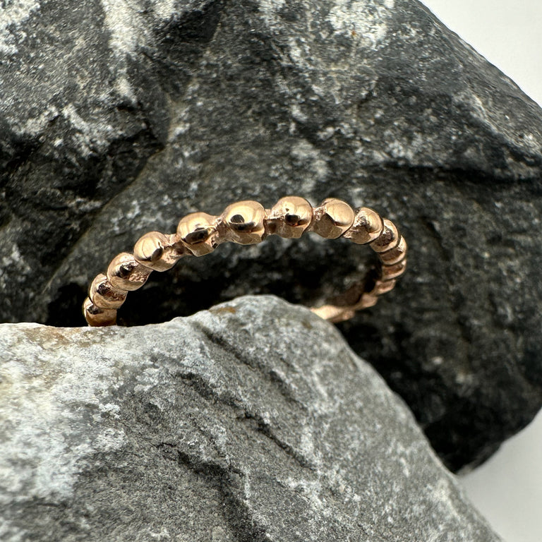 Edelstahl Ring 2 mm BUBBLE rosevergoldet