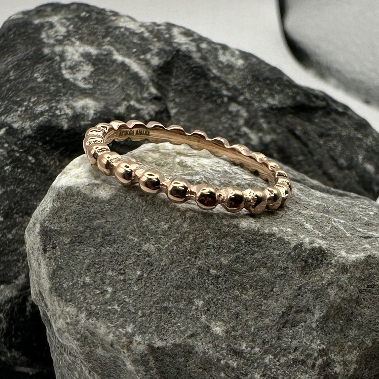 Edelstahl Ring 2 mm BUBBLE rosevergoldet