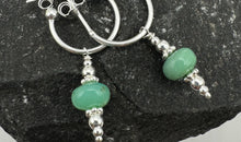 Sterling Silber 15 mm Creolen mit Chrysoprase